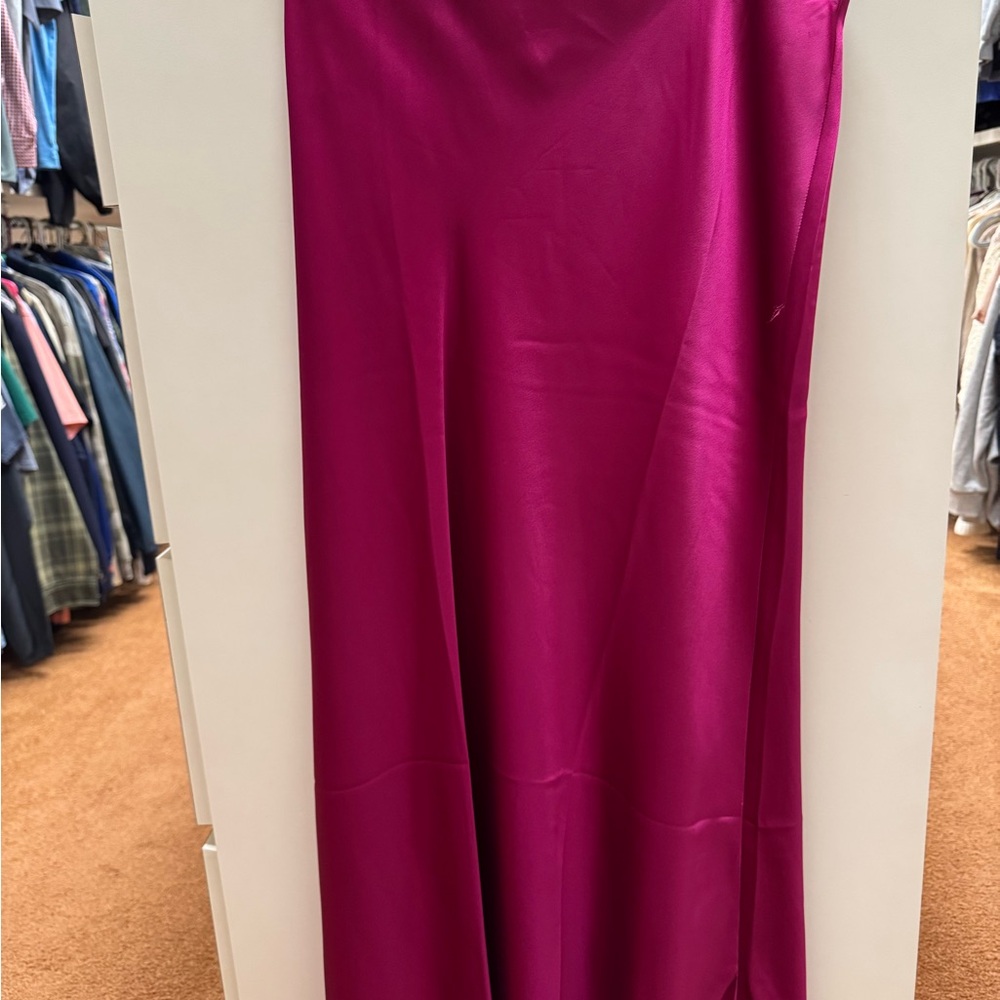 LOFT Fuchsia Satin Maxi Skirt